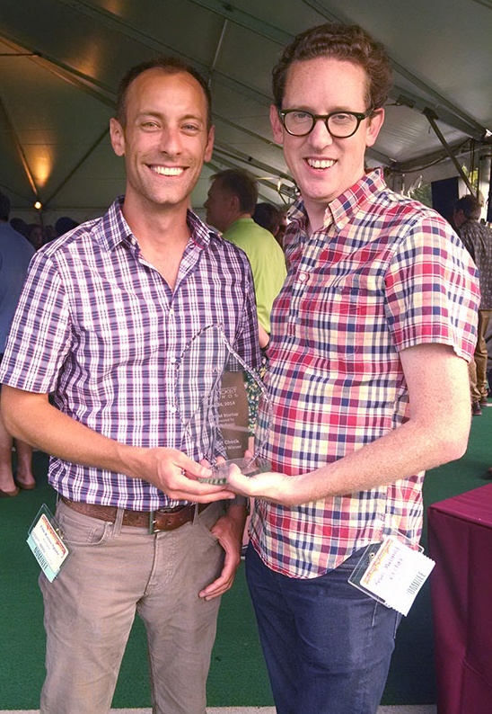 Kit Check Co-founders Tim Kress-Spatz and Kevin MacDonald with the NVTC "Hottest Startup" Award.